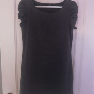 Dark grey puff sleeve dress